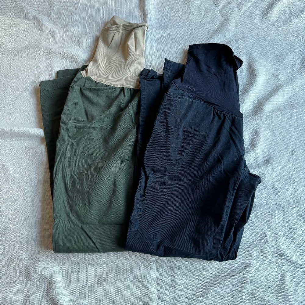 Lot of 2 - Gap Maternity Pants - Green and Blue - Size 0